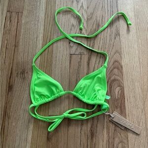 SKIMS recycled swim triangle top in neon green NWT